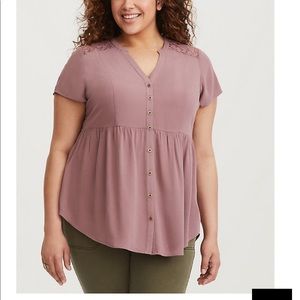 Lace Crepe Babydoll, dusty purple